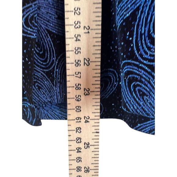 Vintage Chico’s Black & Blue Sleeveless Floral Sparkle Pullover Top Chico’s Sz 3 - Picture 3 of 5